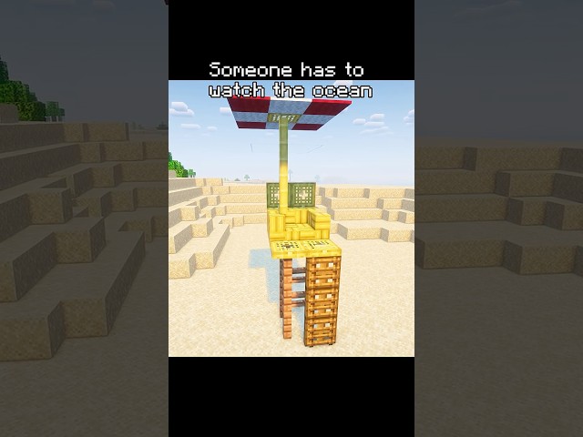 Build a Lifeguard Tower for Your Minecraft Beach
