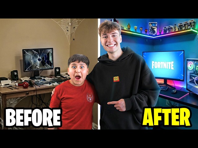 Surprising a 12 Year Old FAN with his DREAM Gaming Setup!