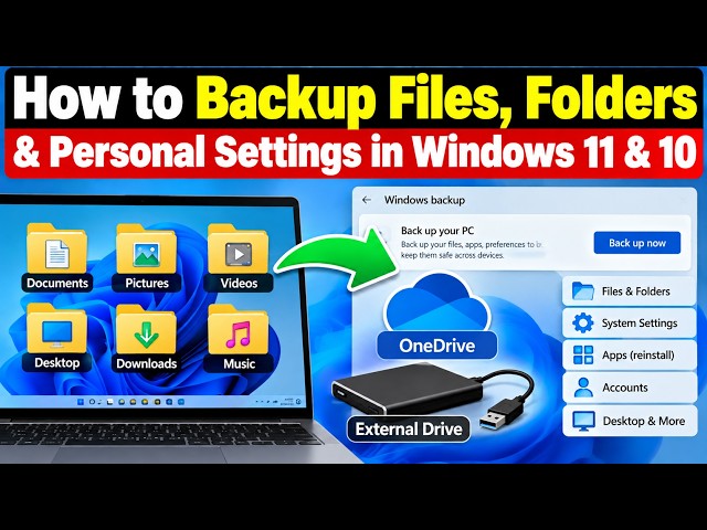 How to Backup Files,Folders & Personal Settings in Windows 11 & 10