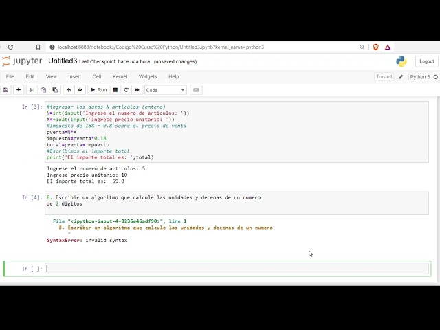 ESTRUCTURAS SECUENCIALES en Python (anaconda3) - Ejercicios 7&8