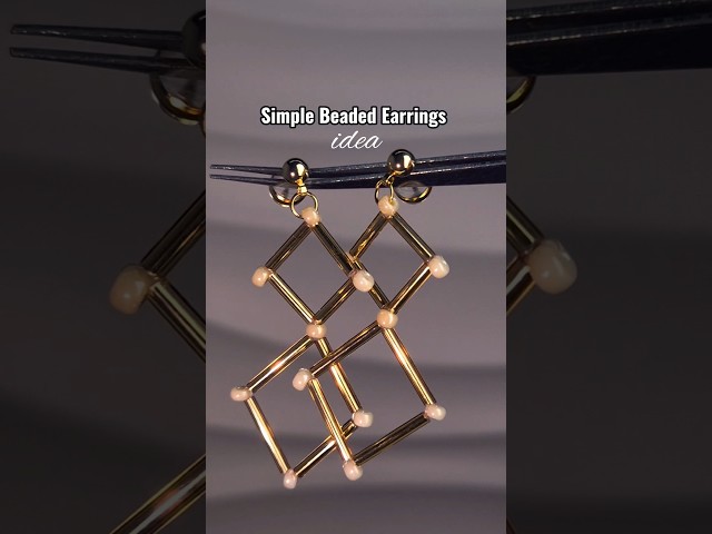 simple beaded earrings #diy #tutorial #handmade #giftideas #beadedjewelry #preppy