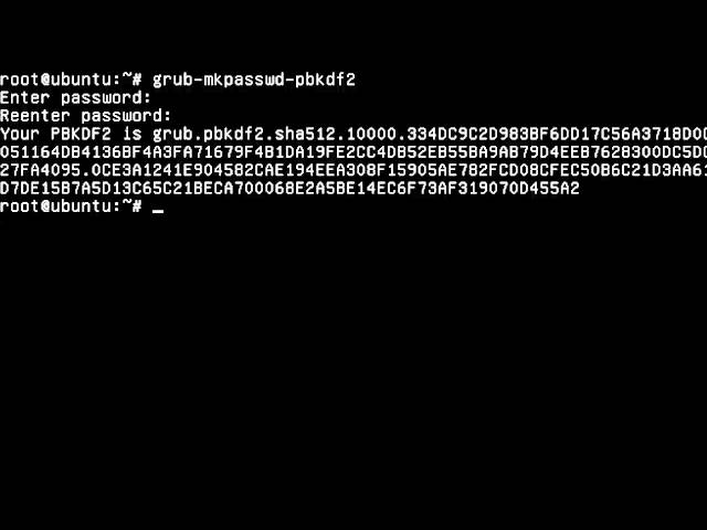 UBUNTU Using GRUB2 passwords