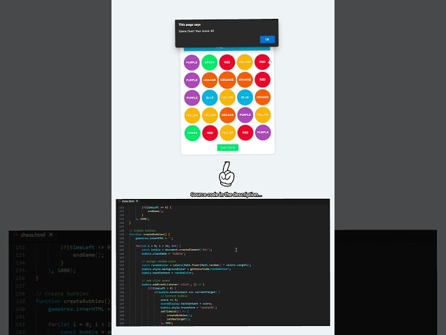 Build a Simple Bubble Pop Game in HTML, CSS & JavaScript | Bubble Pop Game