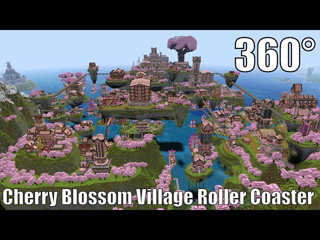 Minecraft 360° Cherry Blossom Village Roller Coaster
