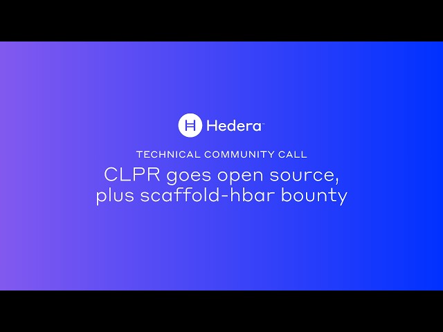 CLPR goes open source, plus scaffold-hbar bounty