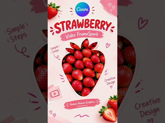 Strawberry FrameSpark Effect in Canva 🍓 | Easy Canva Tutorial #shorts