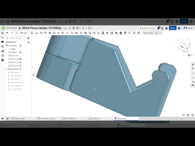 R040 Engineering Design: Phone Holder Project | Onshape Tutorial 3 - ASSEMBLY