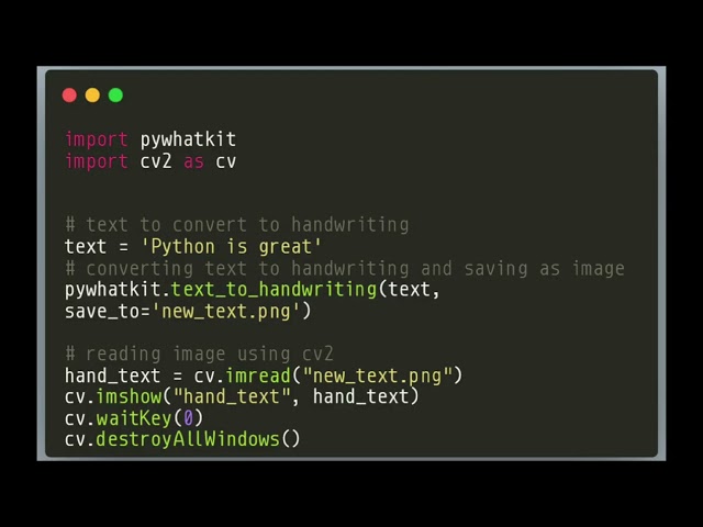 text to convert to handwriting #artificialintelligence #coding