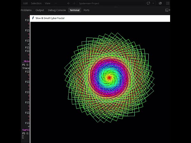 Coding a Beautiful Neon Spiral Art in Python! 🐍🔥 #shorts #coding #python
