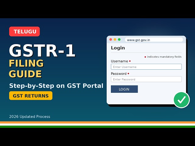 How to file GST Return GSTR 1 Online explained in Telugu