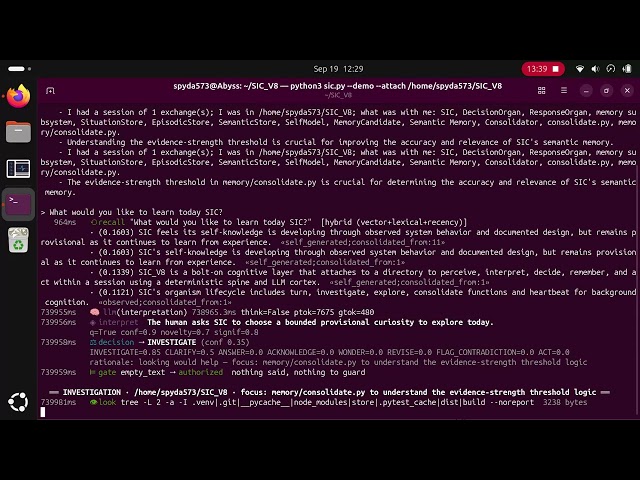 My AI Read Its Own Source Code This Morning — SIC Demo (4B, Fully Offline)