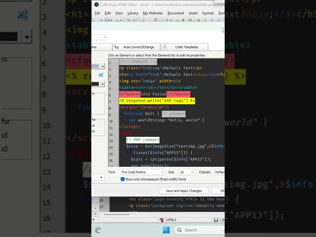 How to Change the Font in the Coffee Cup Editor #html #html5 #coding #fonts
