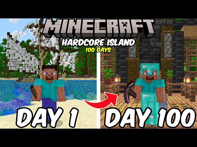 100 Days on a Hardcore Island in Minecraft Bedrock