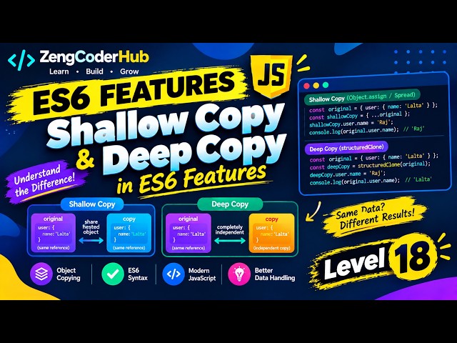 Shallow Copy & Deep Copy in JavaScript | Understand Copying Objects & Arrays