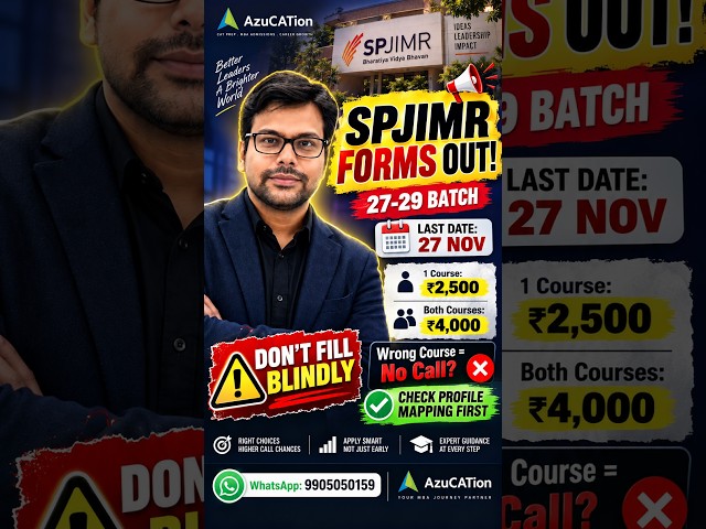 SPJIMR Forms OUT 2027 - 29 |  Check Your Chance and Map Your Profile BEFORE You Apply