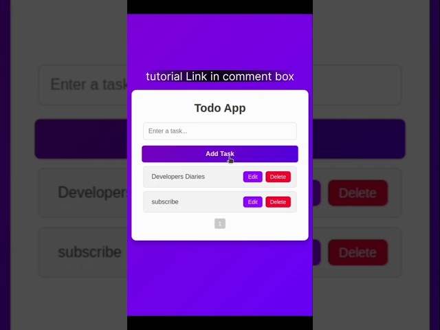 🚀 To-Do App with CRUD Operations in JavaScript | Short & Simple Tutorial #html #css #javascript