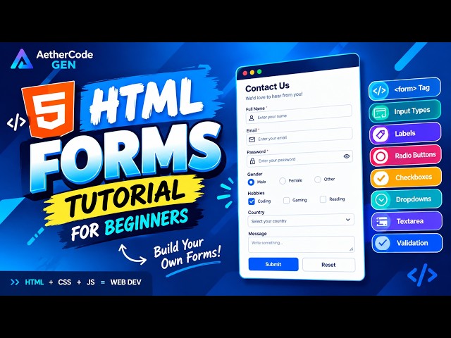 HTML Forms Tutorial for Beginners | Complete Forms Guide in Hindi 🔥