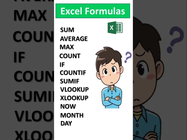 Excel Formulas List | Name of excel formulas #excel #excelformula #computer
