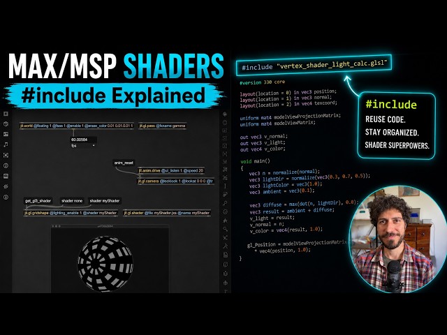 Max 9.1 - Using External Files in your Jitter Shaders with #include