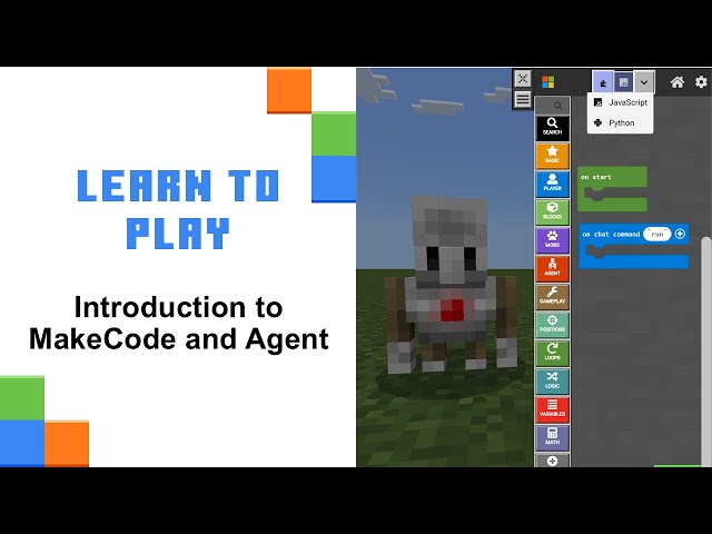 Introduction to Agent and Coding with MakeCode in Minecraft Education