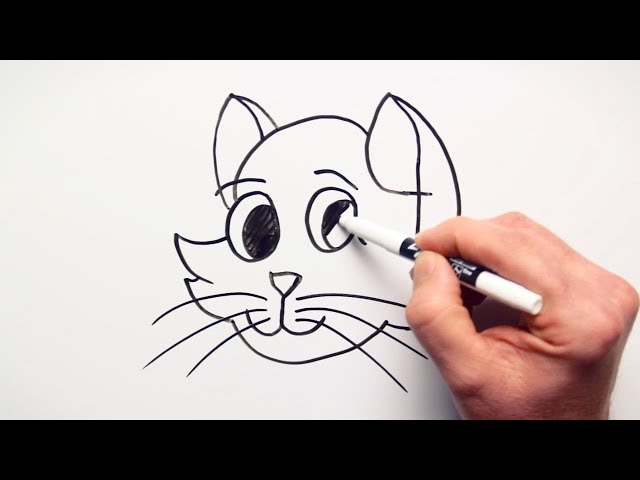 How to Draw a Cat - Drawing Doodle Words to Cartoon