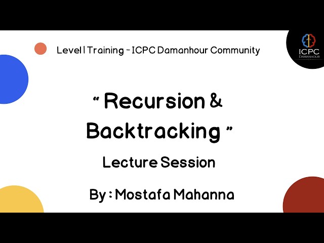 Recursion & Backtracking | Lecture Session (level 1 2026) | ICPC Damanhour