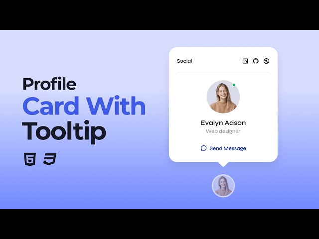 Profile Card With Tooltip Using HTML And CSS