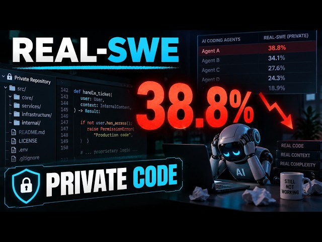 Real-SWE: Coding Agents Top Out at 38.8% on Private Code