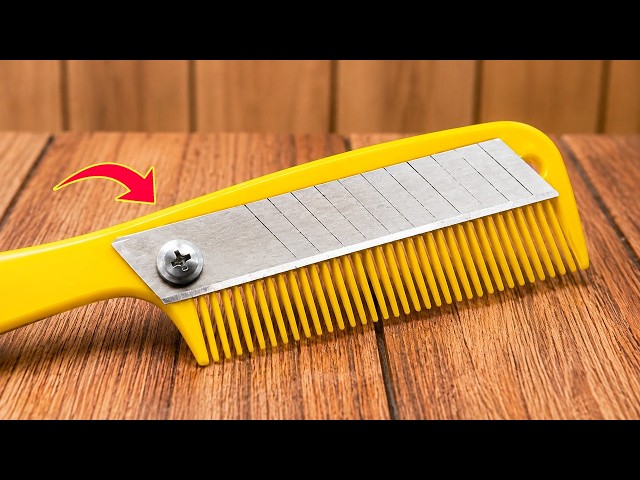 Why Didn’t I Know This! Put utility knives in a Hair Comb and Watch This Tool Work Like Magic!!