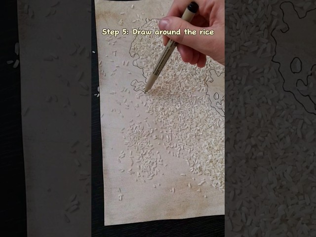 Making a FANTASY MAP out of rice and coffee☕️✨️!!! #shorts #art