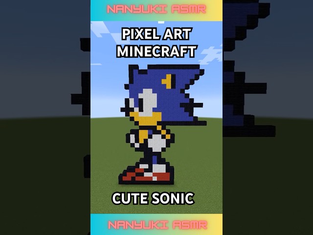 SONIC IS THE SPEED!😱 CHECK MINECRAFT ASMR PIXEL ART VERSION OF SONIC!😅 #shorts #minecraft #asmr