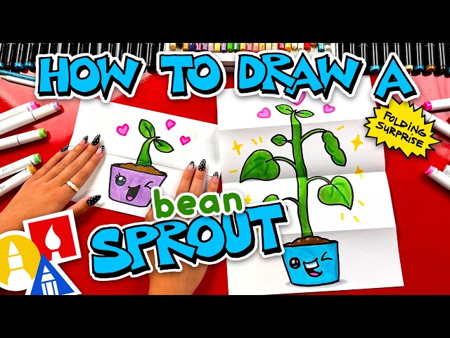How To Draw A Bean Sprout Folding Surprise
