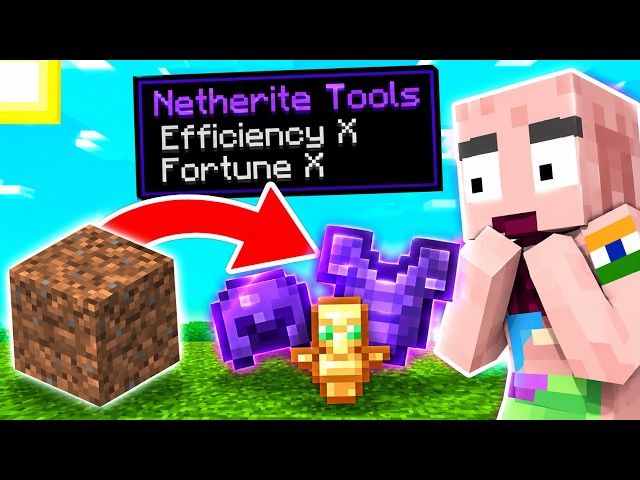 Minecraft, But Grass Blocks Give OP Items!
