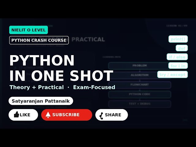 Python Full Course in ONE SHOT | NIELIT O Level (Theory + Practical) 🐍