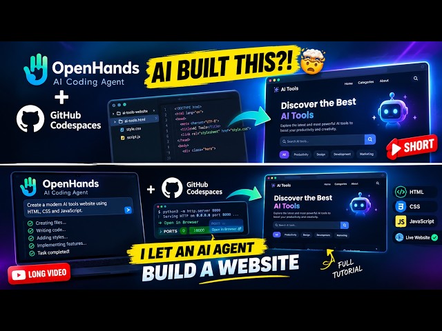 I Let an AI Agent Build a Website From Scratch — OpenHands + GitHub Codespaces and The results is🤯