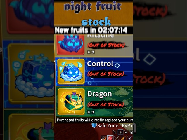 Night fruit stock in Blox fruit