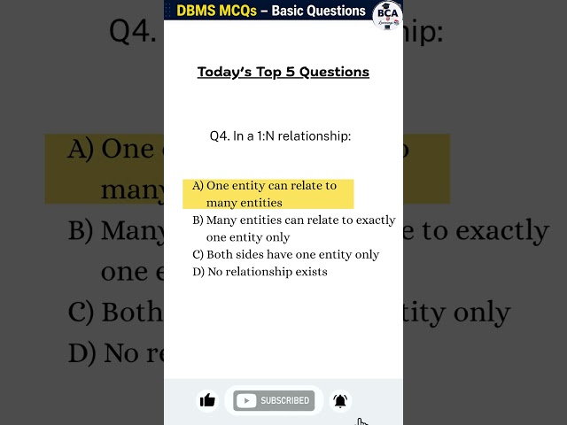 Part 12 | Can You Answer These 5 DBMS Questions? Test Your Knowledge 🎯 | BCA Learnings