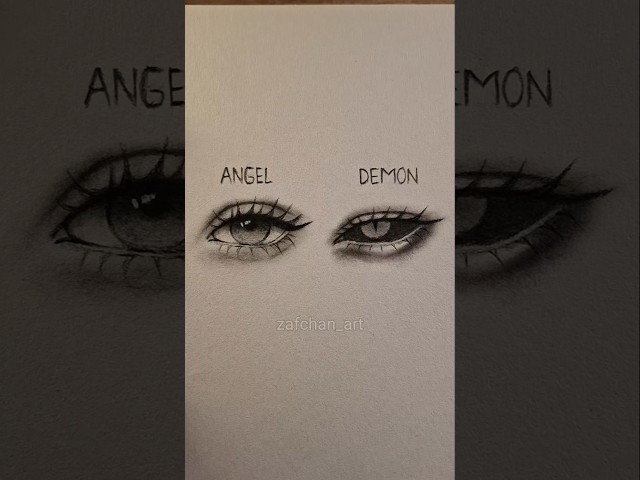 Drawing Angel eyes and Demon eyes ✨️ #drawing #tutorial #eyes #howtodraw #shorts #art