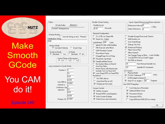 Make Smooth running Gcode - CNCnutz Episode 249