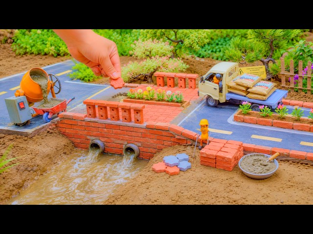 DIY Mini Bridge Construction | Building Concrete Road & Water Drainage | Science Project