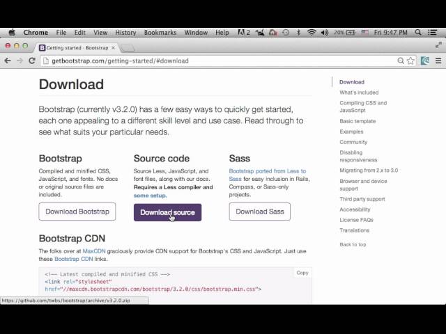 Downloading Twitter Bootstrap 3.x