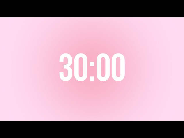30 minute study timer with Pink noise 🌸 and Soft Bell in the END 🔔 pomodoro timer ⏱️