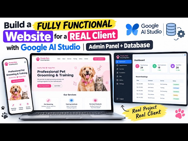 Build a FULLY FUNCTIONAL Website for a REAL Client with Google AI Studio | Admin Panel + Database