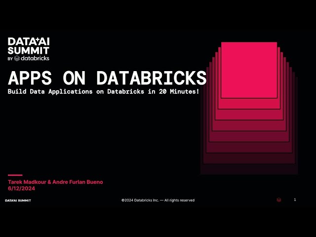 Apps on Databricks: Build Data Applications on Databricks in 20 Minutes!