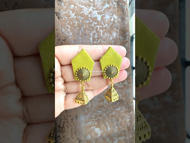 Handmade fabric earrings 🌷Subscribe and stay tuned for jewellery making #earrings #ytshorts