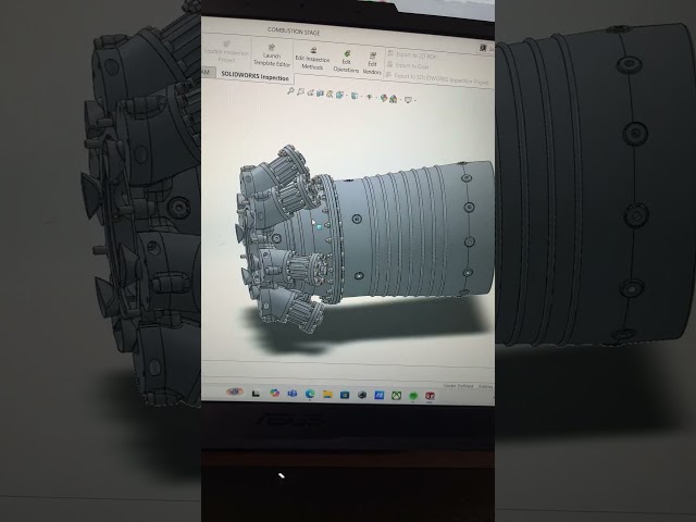 Parte 3 motor Jet #solidworks #3dmodelingsoftware #solidworkscad #engine #jetengine #avionics