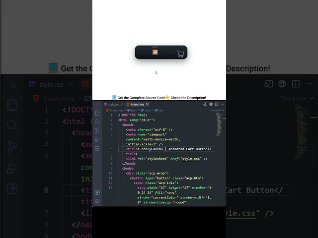 Animated Add to Cart Button 🛒 | HTML & CSS #shorts #html #webdevelopment #uidesign