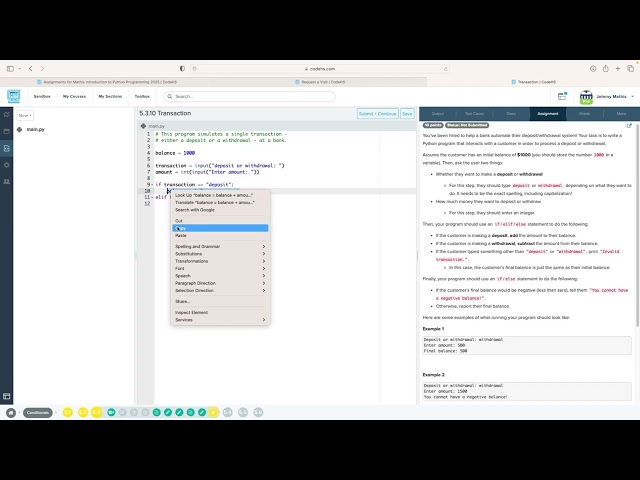 Codehs Python 5.3 Video Tutorial: Comparison Operators Part 2