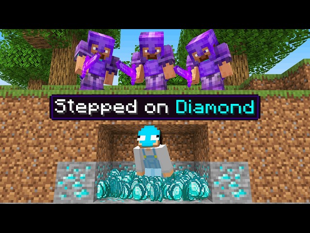 Minecraft Manhunt, But You Earn Blocks You Step On...