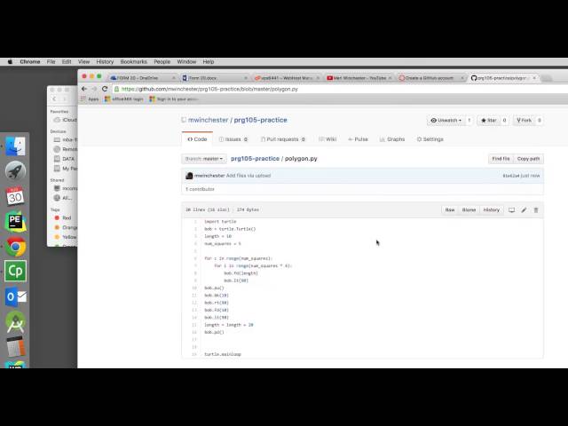 handing in homework on github